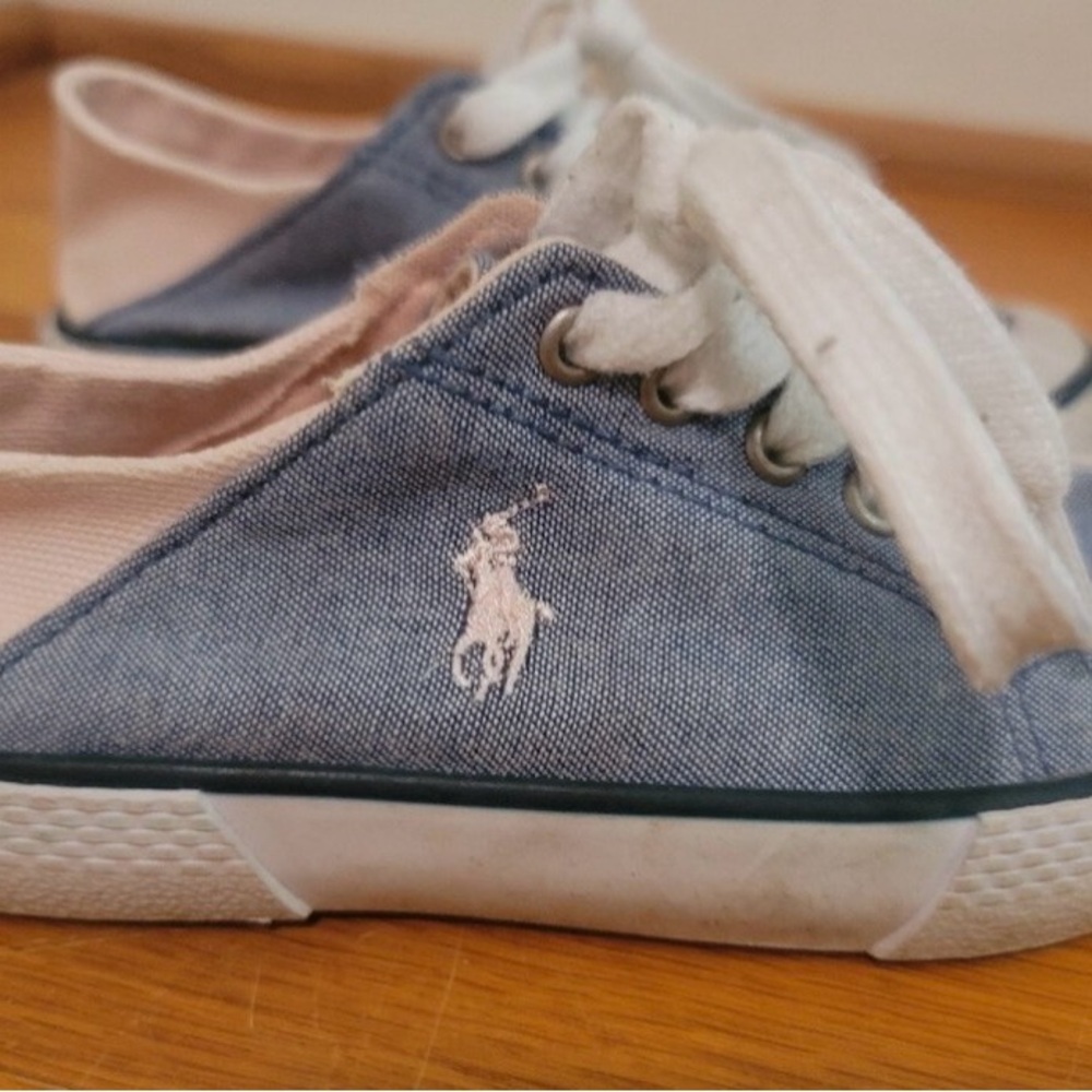 Polo by Ralph Lauren Kids 7T  Blue Canvas Lace-Up Sneakers